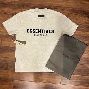 NEW Essentials Light Oatmeal T Shirt Sz XS (Oversized,Fits like S/M)